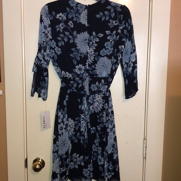 Blue Floral Patterned Dress - Picture 4 of 4